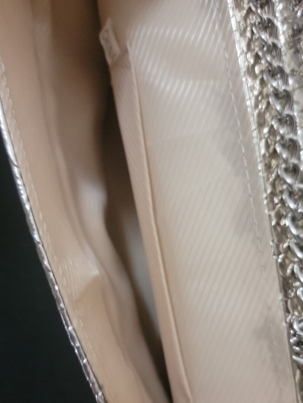 Metallic Snake-Embossed Chain Clutch - Picture 3 of 3